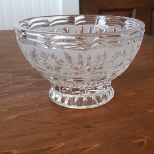 Vintage Mikasa Crystal 6.5" Footed Floral Cut Bowl